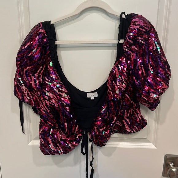 Sparkly LPA top size Small. NEVER WORN - Picture 1 of 3